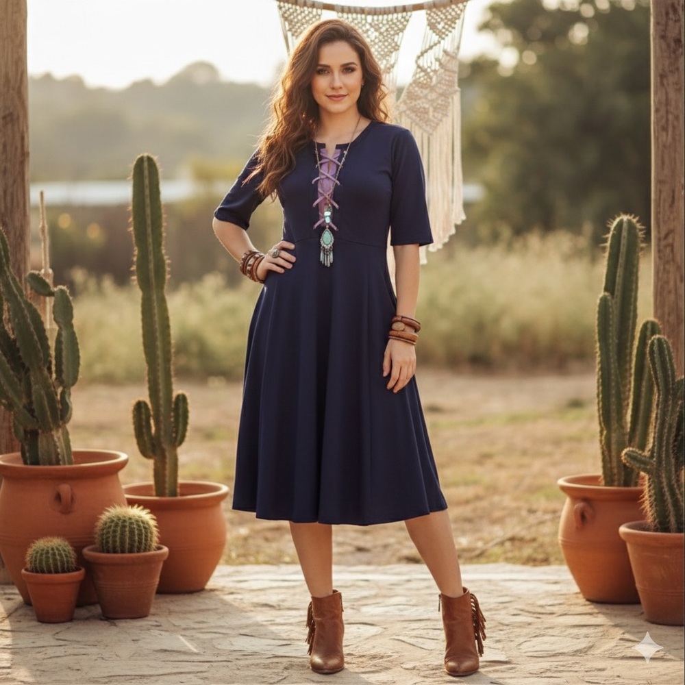Maeve Anthropologie Navy Pastel Purple Renaissance Corset Vibe Aline‎ Dress